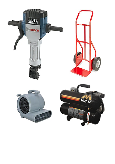 Rental equipment tools and trolley