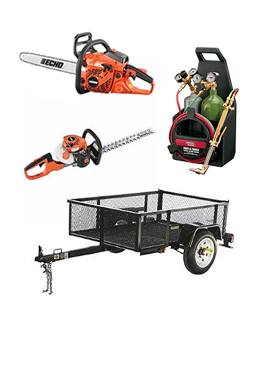 Chainsaw and trailer rental equipment