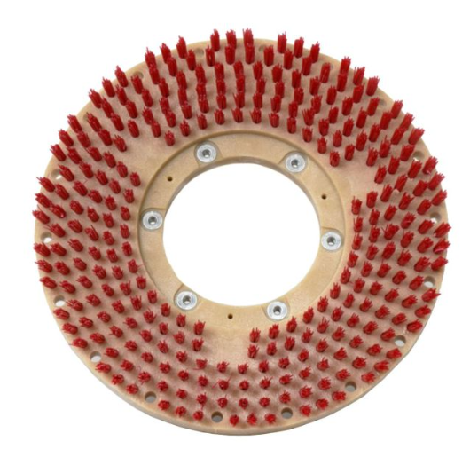 Red bristle floor scrubber attachment