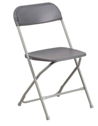 Grey folding chair rental