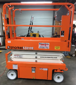 Orange scissor lift equipment rental