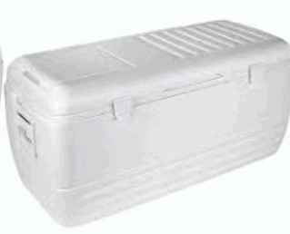 Large white cooler box rental