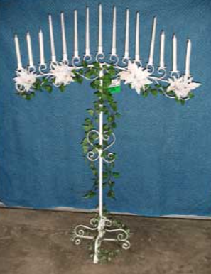 Wedding candelabra with candles