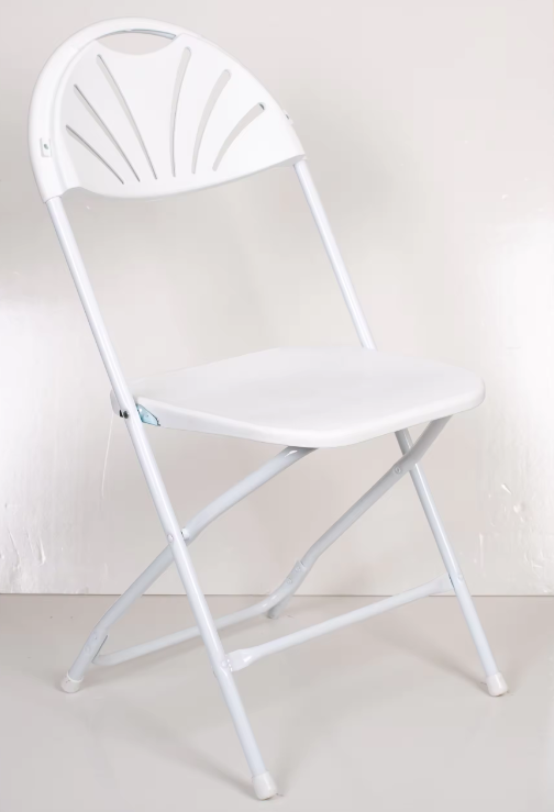 White folding rental chair