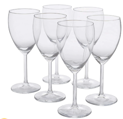 Clear wine glasses rental set