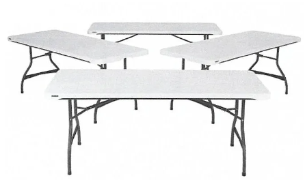 Folding rectangular tables rental