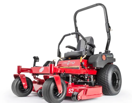 Red zero-turn lawn mower