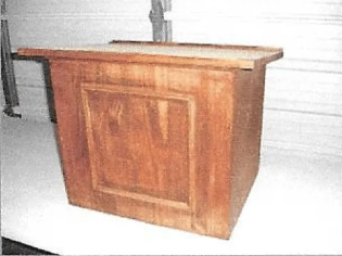 Wooden podium for event rental