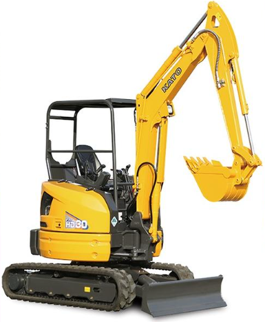 Yellow mini excavator equipment rental