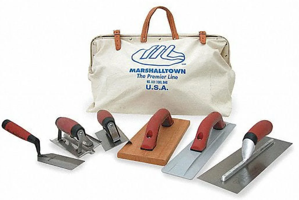 Trowel set with carrying bag