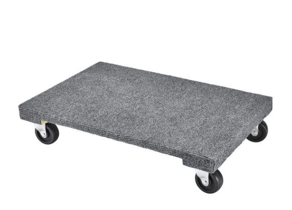 Moving dolly with carpeted platform