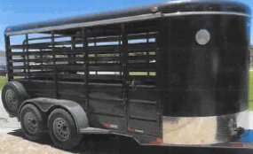 Black livestock trailer rental