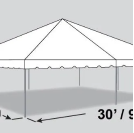 Large white event rental tent