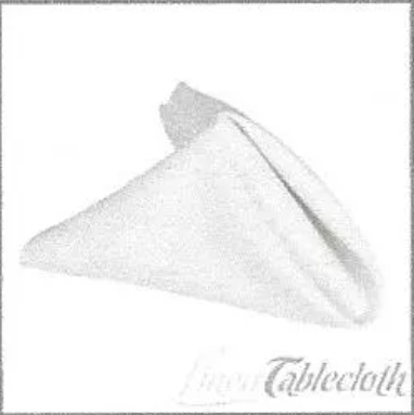 Folded white linen napkin