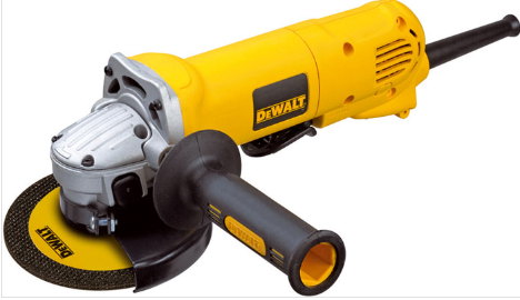 Yellow power tool angle grinder