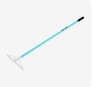 Blue handle garden landscaping rake