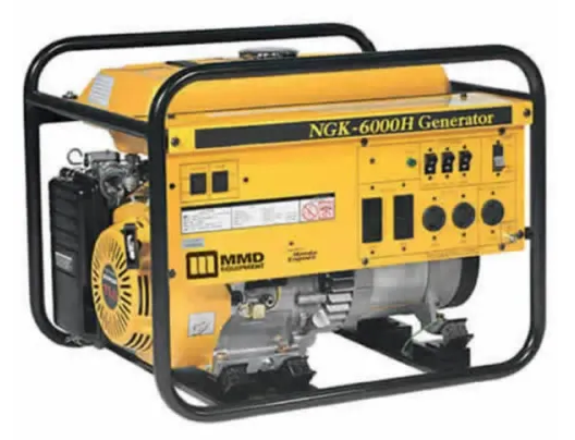 Yellow portable generator equipment rental