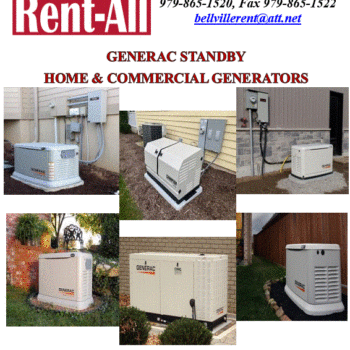 Home commercial standby generator rentals