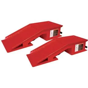 Heavy-duty red car ramps