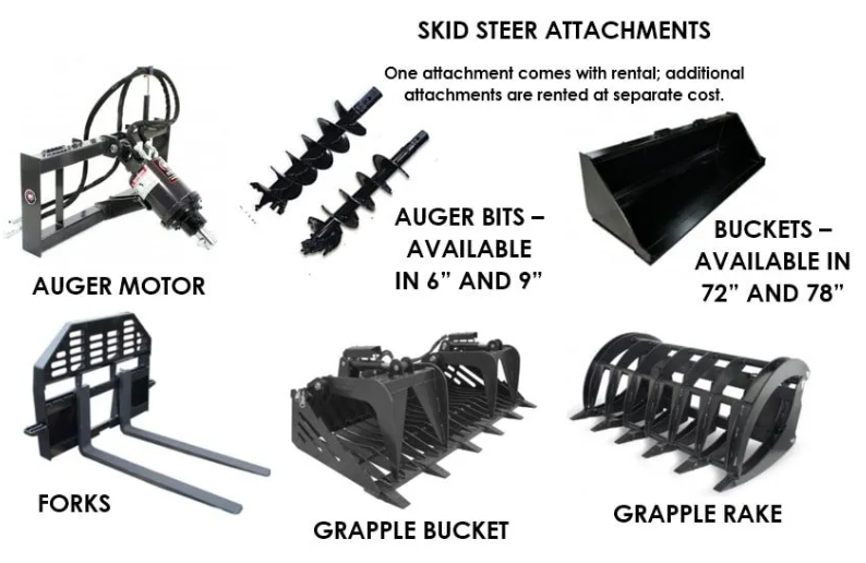Skid Steer Attachments Auger bits available in 6", 9" 12" & 24"