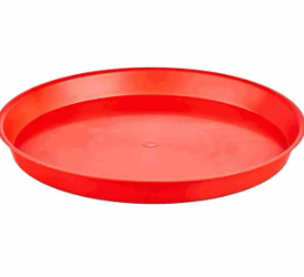 Red round party food tray